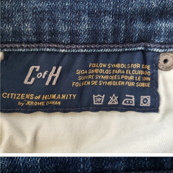 Citizens of Humanity Rocket High Rise Skinny Crop Medium Wash Distressed Jeans - Picture 6 of 7